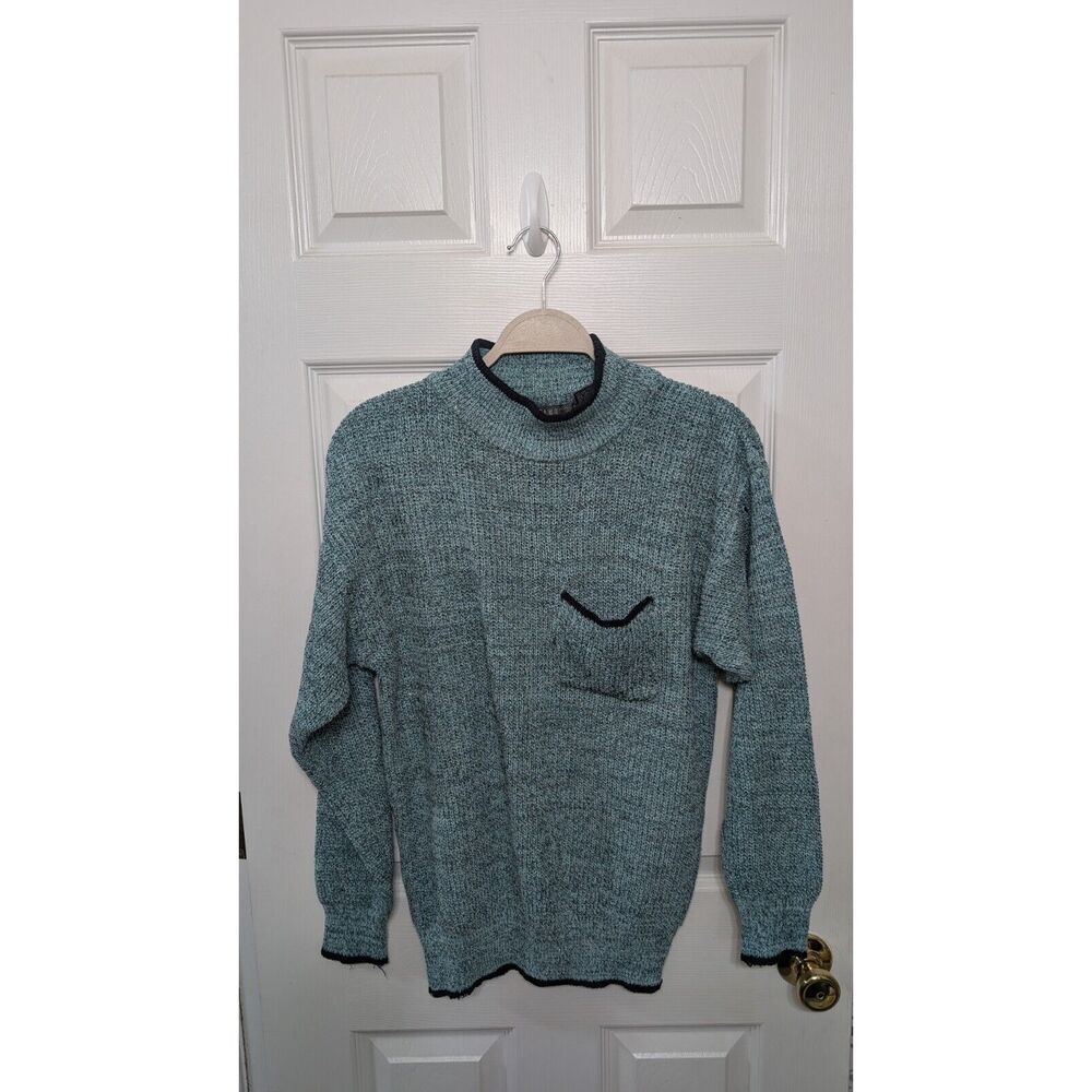 Vintage Gitano Sweater Womens Size Small Two Tone Blue 90s Style‎